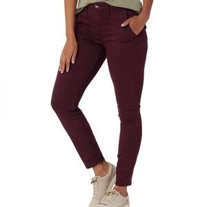 Jen 7 Ankle Jeans Burgundy Maroon Sz 12